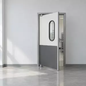 Жесткая маятниковая распашная дверь одностворчатая из сэндвич панелей 220*110